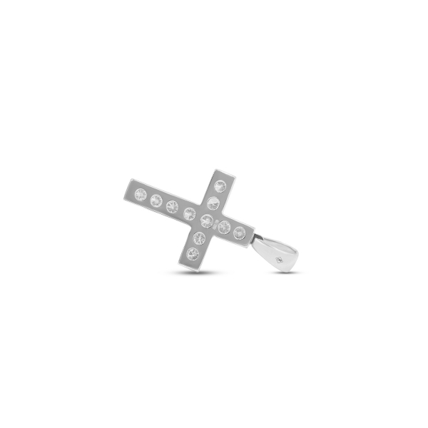 0,20 Karat Diamant Anhänger Kreuz mit Öse Weißgold in 20.0 mm