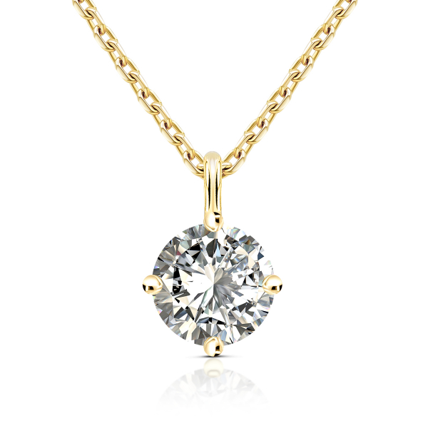 Diamantanhänger in 0,20 Karat, Gelbgold 585 / 14 Karat, mit einer 585ger Goldkette in 42 cm