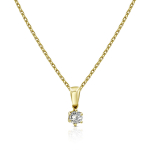 Diamantanhänger in 0,10 Karat, Gelbgold 585 / 14 Karat, mit einer 585ger Goldkette in 42 cm