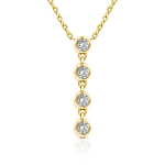 Diamantanhänger in 0,16 Karat, Gelbgold 585 / 14 Karat, mit einer 585ger Goldkette in 43 cm