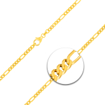Armband Figarokette diamantiert Gliederung 5+1 Gelbgold